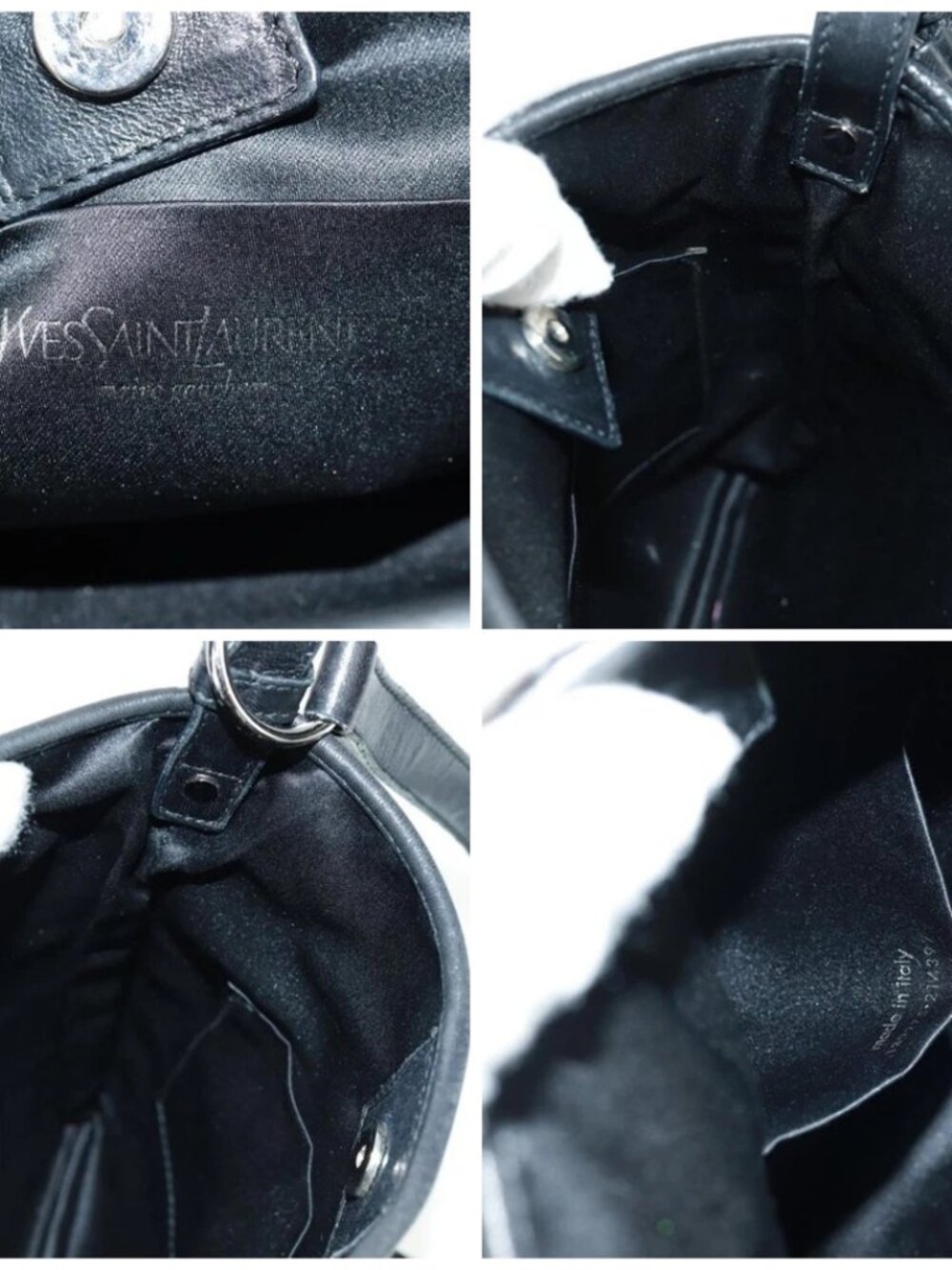 SAINT LAURENT Shoulder Bag Canvas Black Silver Auth SW1966V - Picture 15 of 16